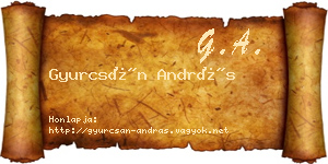 Gyurcsán András névjegykártya